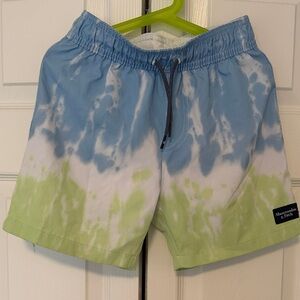 Abercrombie & Fitch Blue and Green Swim Trunks
